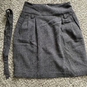 Worthington Charcoal Plaid Pencil Skirt